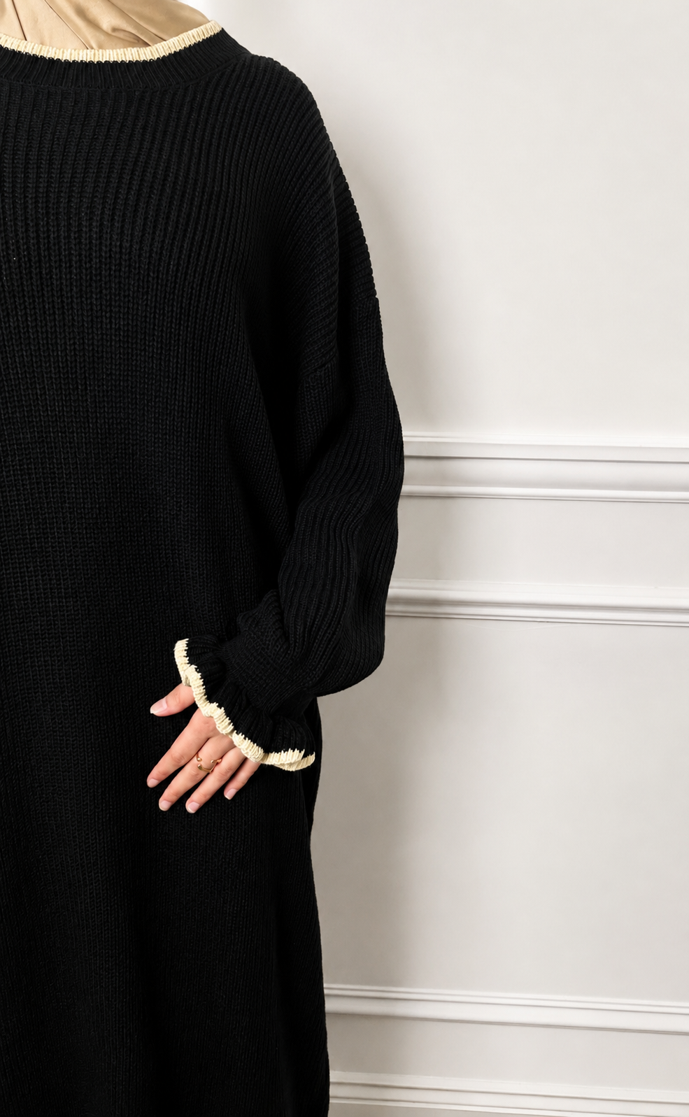 Layla Knit Abaya - Midnight