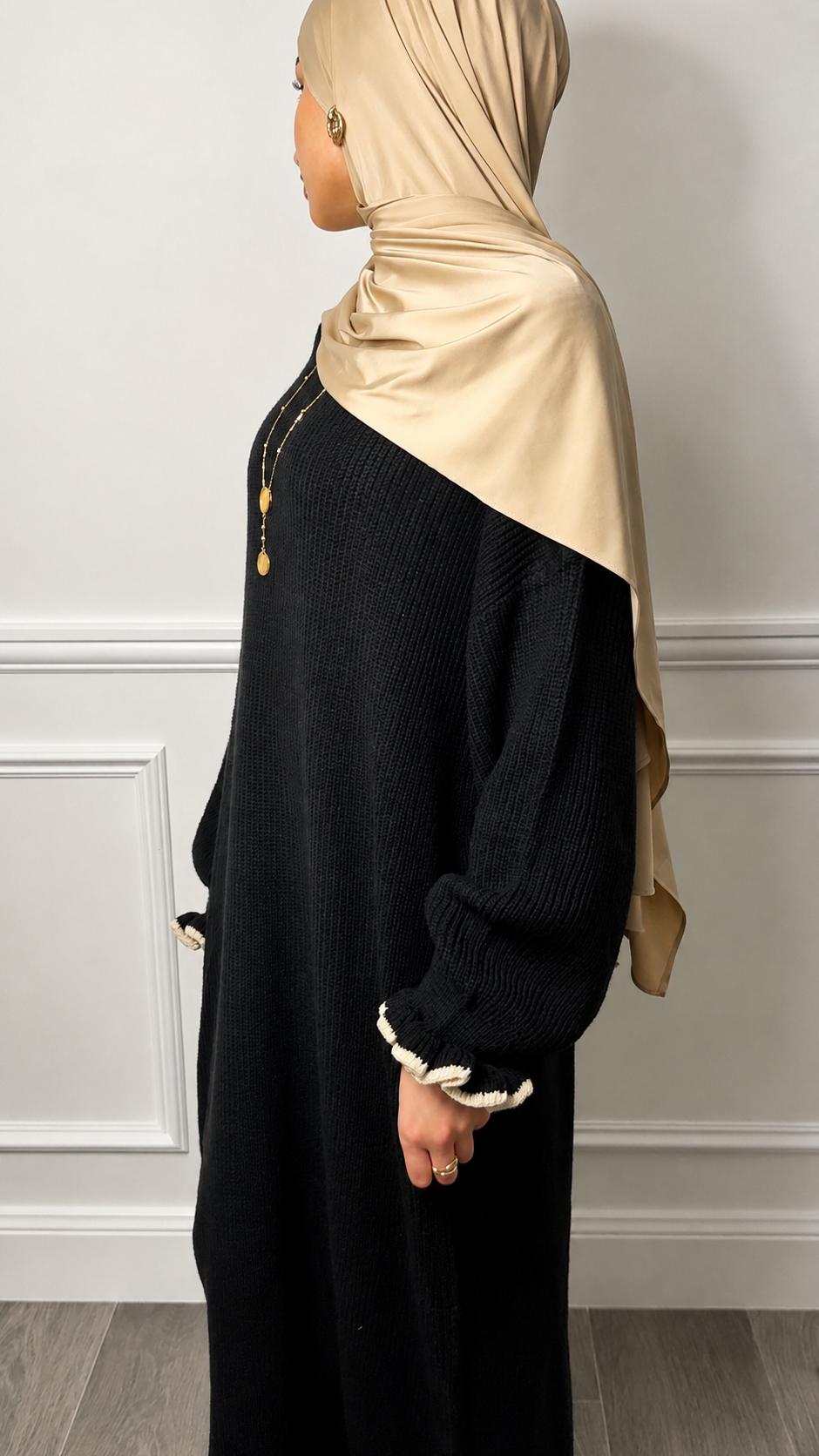 Layla Knit Abaya - Midnight